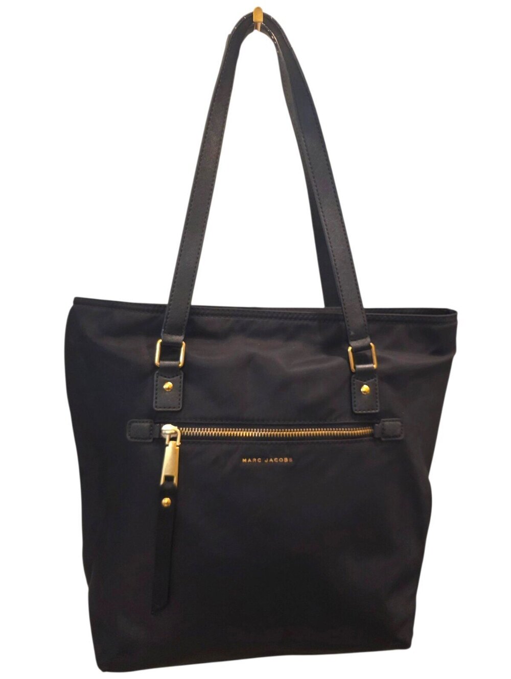 Marc Jacobs Black Nylon Large Tote Bag Gold Hardware M0010046 Large Shoulder Bag